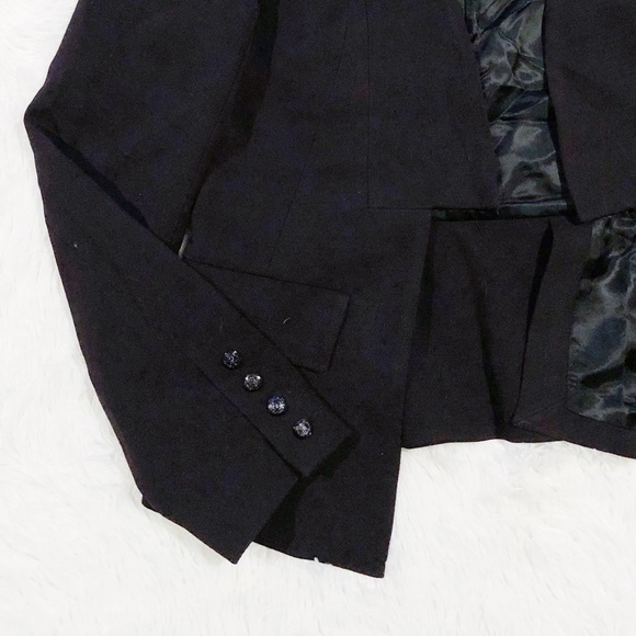 Rachel Roy Black Open Front Blazer Lined S/M - Picture 4 of 4